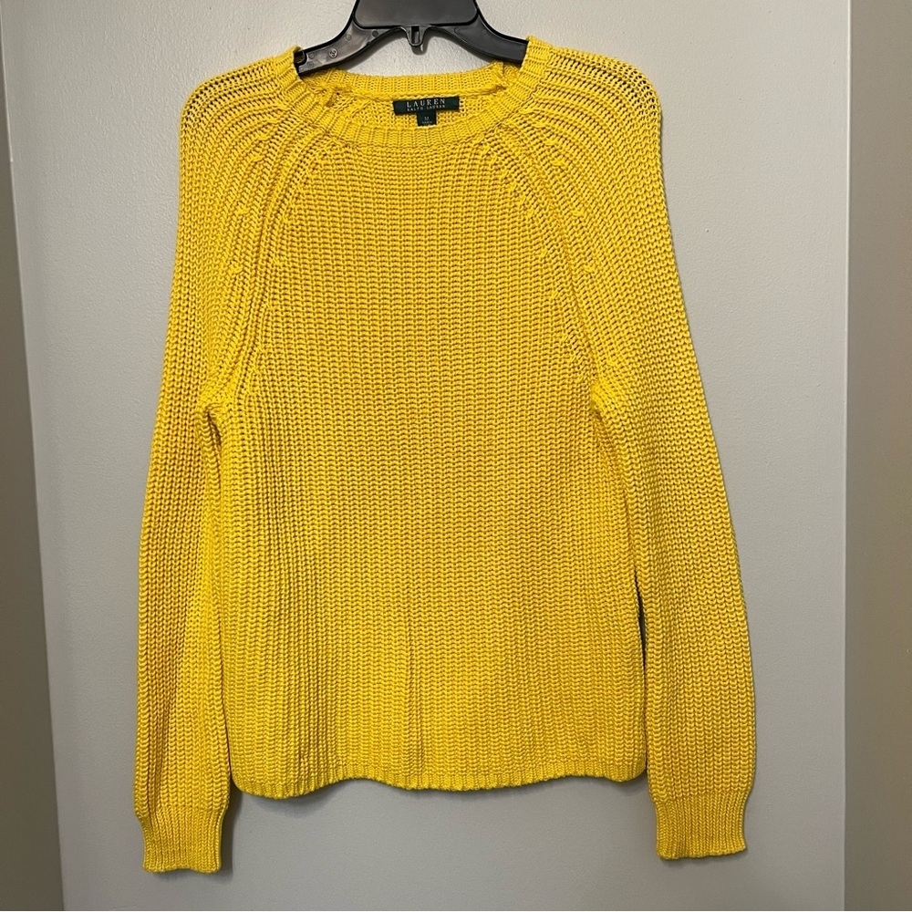 Lauren Ralph Lauren Yellow Crewneck Knit Sweater